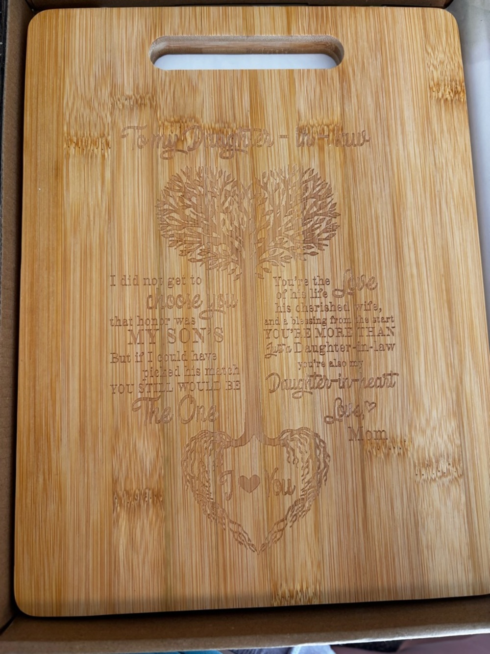 Daughter-in-Law Keepsake Kitchen Gift Set – Engraved Board + Spoon Set - Picture 2 of 3